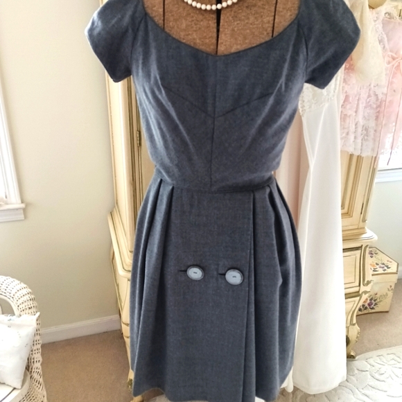 VINTAGE 1960s. DESIGNER,"MICHAEL NOVARESE" WOOL DRESS w/ MATCHING CROP JACKET! - Picture 7 of 16